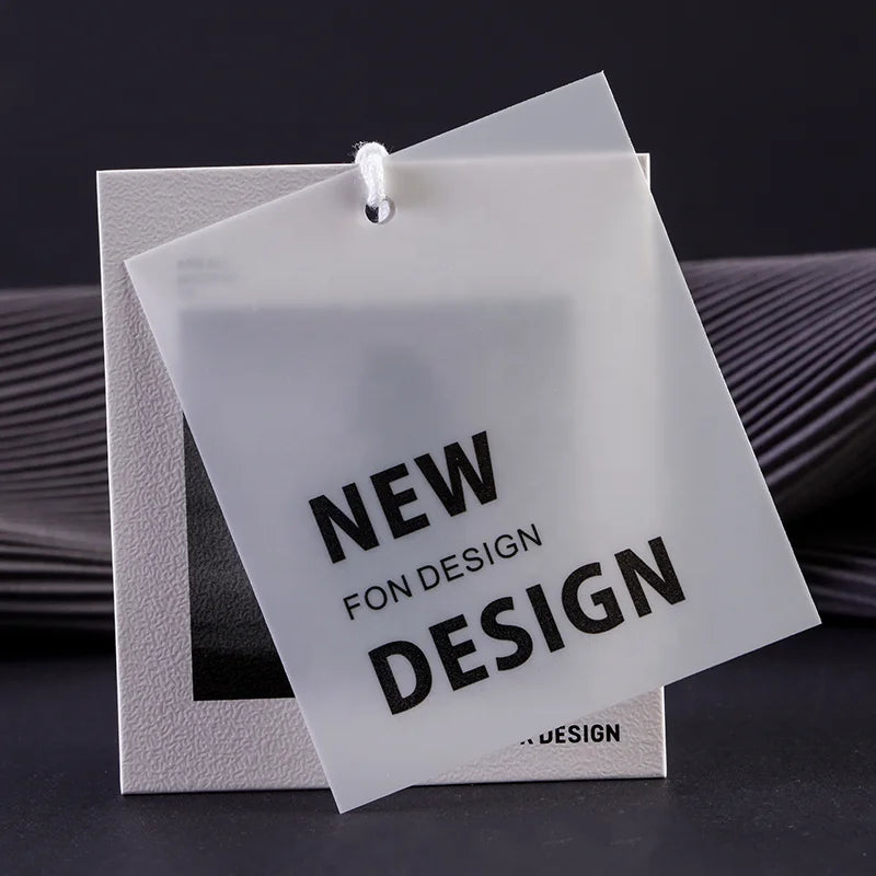 OEM/ODM Luxury Pvc Logo Clothing Hanging Label Embossing Environmentally Friendly Swing Clothing Hanging Tag