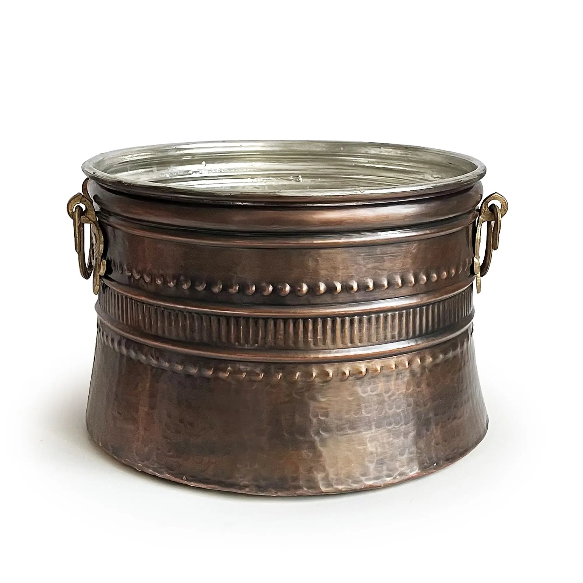 Handmade Hammered Copper Foam Bowl Brass Handles 20-25-30 cm Eco-Friendly Classic Design Stocked Shark Anatolia Brand Bathroom
