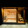 Premium Prefabricated Sauna House with Insulated Barrel Hot Tub for Winter Use