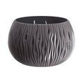 Prosperplast BOWL SANDY plastic bowl WITH reservoir in Anthracite color 13.6 (height) x 18 (width) x 18 (depth) cms