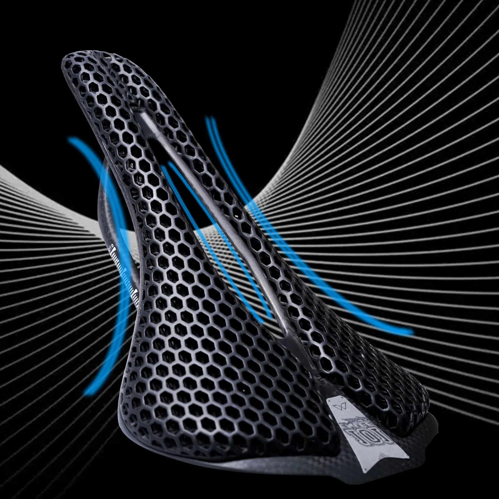 3D Printed Carbon Fiber Bicycle Seat Ultra-light Road Mountain Bike Saddle Hollow Comfortable and Breathable