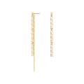 Laodun Latest New Arrivals S925 Earrings Creative Simple Bar Design Crystal Zircon Sterling Silver Dangle Drop Earrings Vermeil