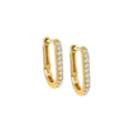 925 Sterling Silver 14/18K Gold Plated Vermeil Fashion Fine Jewelry CZ Lab Grown Diamond Oval Pave Huggie Hoop Earring Women