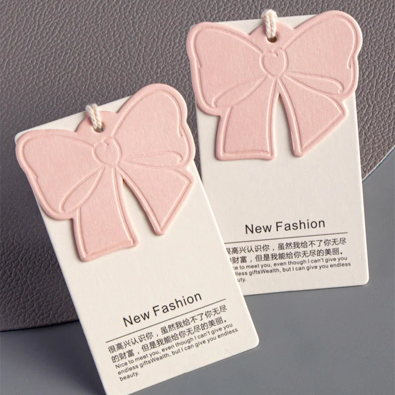Wholesale New Design Price Tags Colourful Transparent Hang Tags Thread Custom Labels for Clothing Brand Hand Tag
