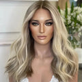 Factory Sale Ash Blonde Human Hair Lace Front Wig 13x6 Blonde Mix Brown HD Lace Glueless Wig for Women Daily Use Vendors