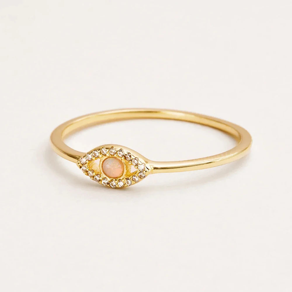 CANNER Fine Jewelry 925 Sterling Silver Eye Shape Opal Zircon Engagement Rings Luxury 18K Gold Plated Opal Custom Ring for Women