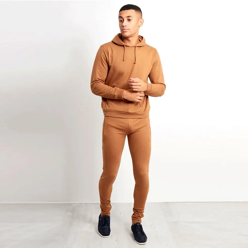 Custom Puff Print Logo Hoodie and Sweatpants Two Piece Set Tracksuit Manufacturer Tracksuits for Men