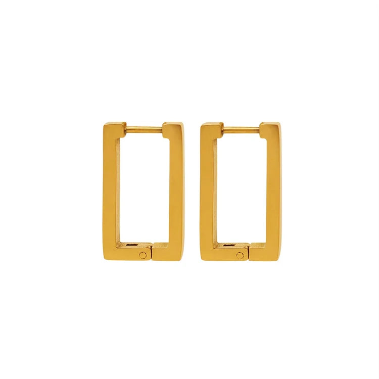 Minimalist Jewelry Stainless Steel Ear Clip Earring Elegant square Earrings