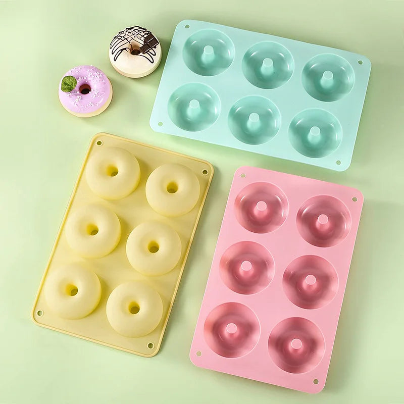 Wholesale Hot Sale Round 6-Hole Silicone Donut Mould Kitchen Baking Food Grade DIY Baking Tool Cup Mold