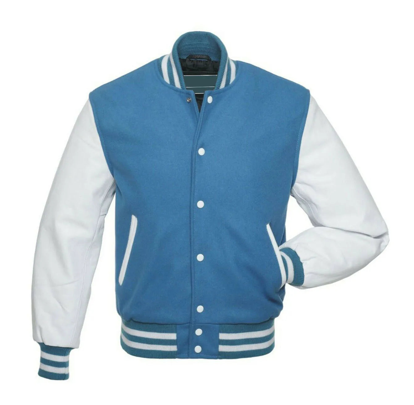 Customizable Wool Body Leather Sleeves Waterproof Anti-UV Unisex Varsity Jacket Personalized Baseball Letterman Teamwear Front