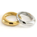 Women's Stainless Steel Fashion Ring With 18K Gold Classic All-Match Titanium Steel for Engagement Stylish Jewelry