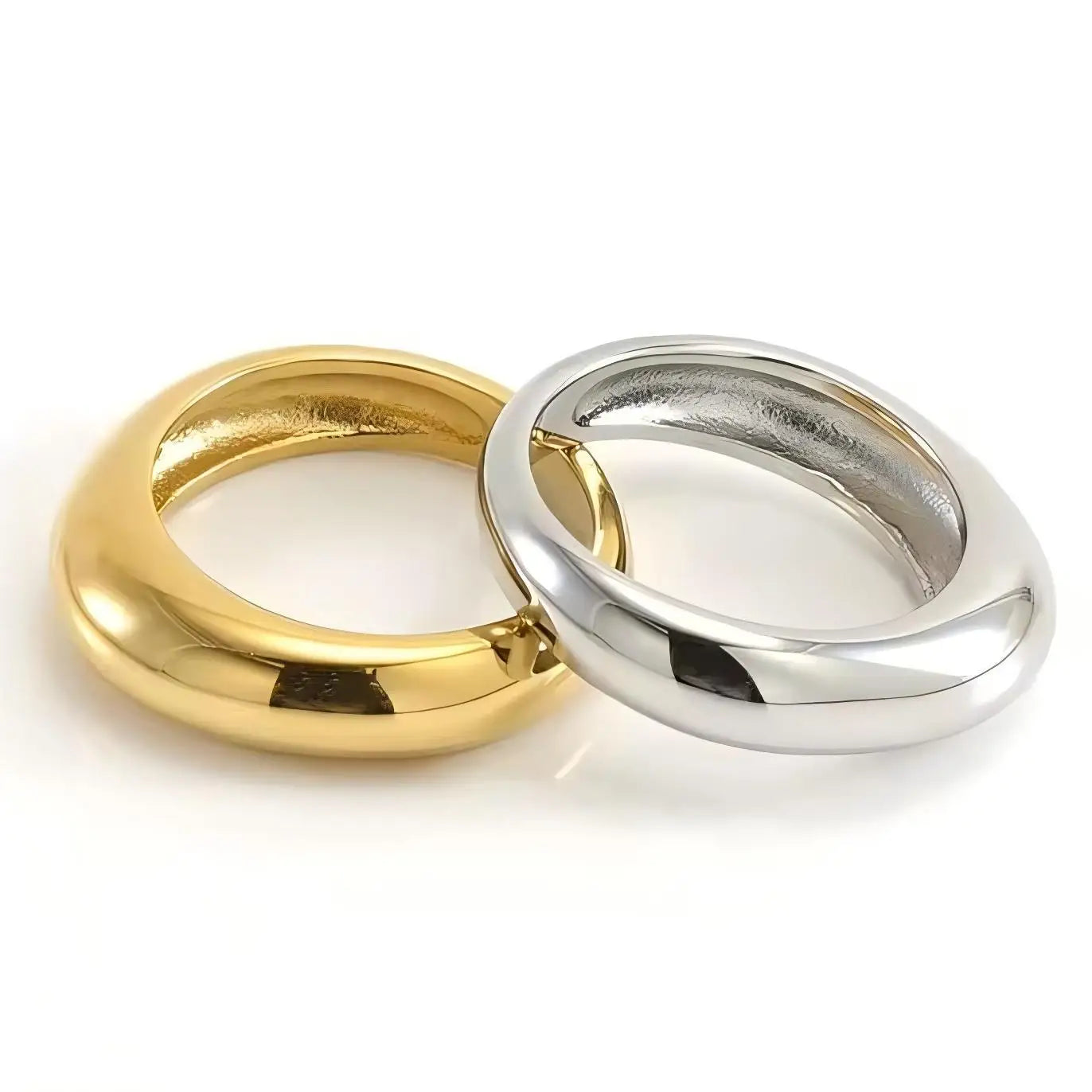 Women's Stainless Steel Fashion Ring With 18K Gold Classic All-Match Titanium Steel for Engagement Stylish Jewelry
