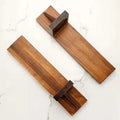 Set of 2 Brown Wooden Wall Mounted Candle Holders Polished Craft Deco Elegant Wood Wall Hanging for Home Decor