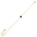 Nagosa 14k Jewelry Silver Women Bracelet Chain Gold Trendy 925 Sterling Silver Malachite Heart Chain & Link Bracelets