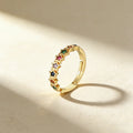 QIKU Colorful Rhinestone Star Shape Ring Women Opening Adjustable Copper Zircon Charm Jewelry Accessories Wholesale Dropshipping