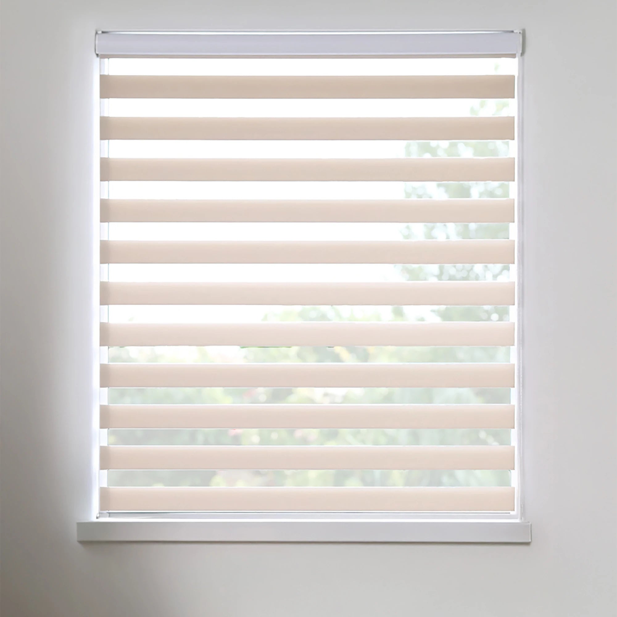 Luxury Zebra Window Blinds Blackout Sheer Curtain Combo Electric Minimalist Built-in Vertical Pattern Plain Technique Polyester