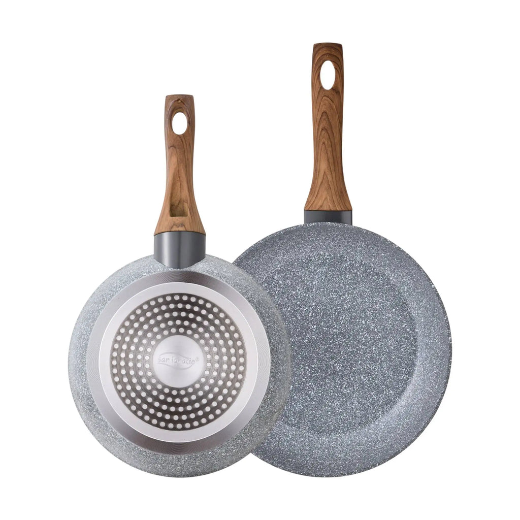 Set of 2 Frying Pans 2226cm in Forged Aluminum Suitable for Induction Daimiel Collection