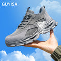 GUYISA  European Standard Steel Toe Cap Anti - Smash Anti - Pierce Grey EVA Sole Safety Shoes