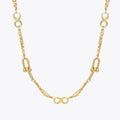 18K Gold Plated Stainless Steel Jewelry Multi-Layer Chain U-shape Geometric Pendent Waterproof for Women Necklace P243486