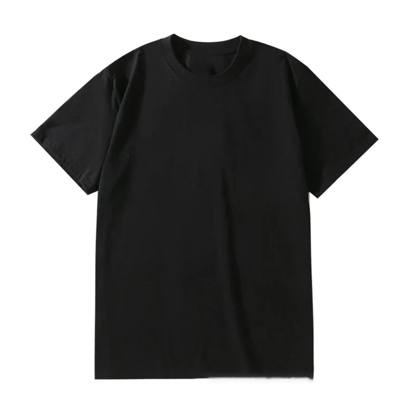 OEM custom logo embroidery printed design  summer 230g round neck  cotton t-shirt men's short-sleeved advertising t shirt