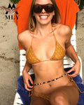 2026 New Collection Women's Halter 2-Piece Swimsuit Custom Printed Micro Bikini in Spandex/Nylon Bathing Suits Woman Set