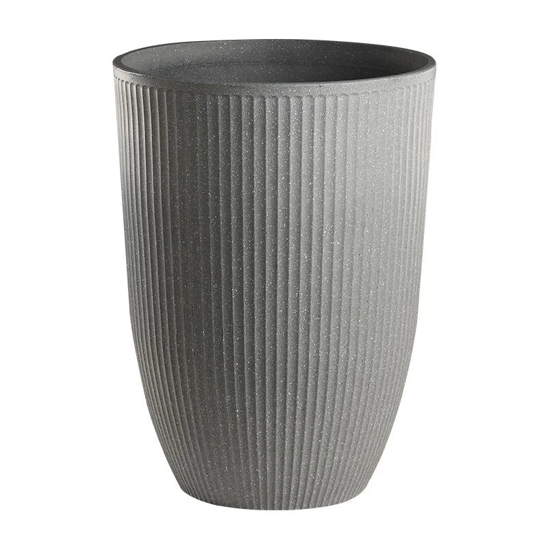 Modern Lightweight Indoor Outdoor Composite Plastic Planter Pot Ceramic Look for Garden Home Decoration Flower Pots Planters