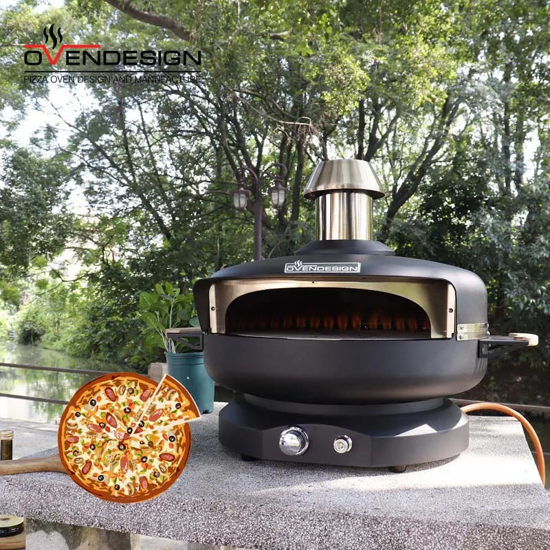 Professional 18 Inch Modern Gas Pizza Oven-High-Temp Output Stainless Steel Construction-Durable Thermal Efficient for Outdoor