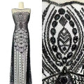 Wholesale 3D Flower Bridal Crystal Sequins  Beaded Fabric for Party Dress Many Colors Option