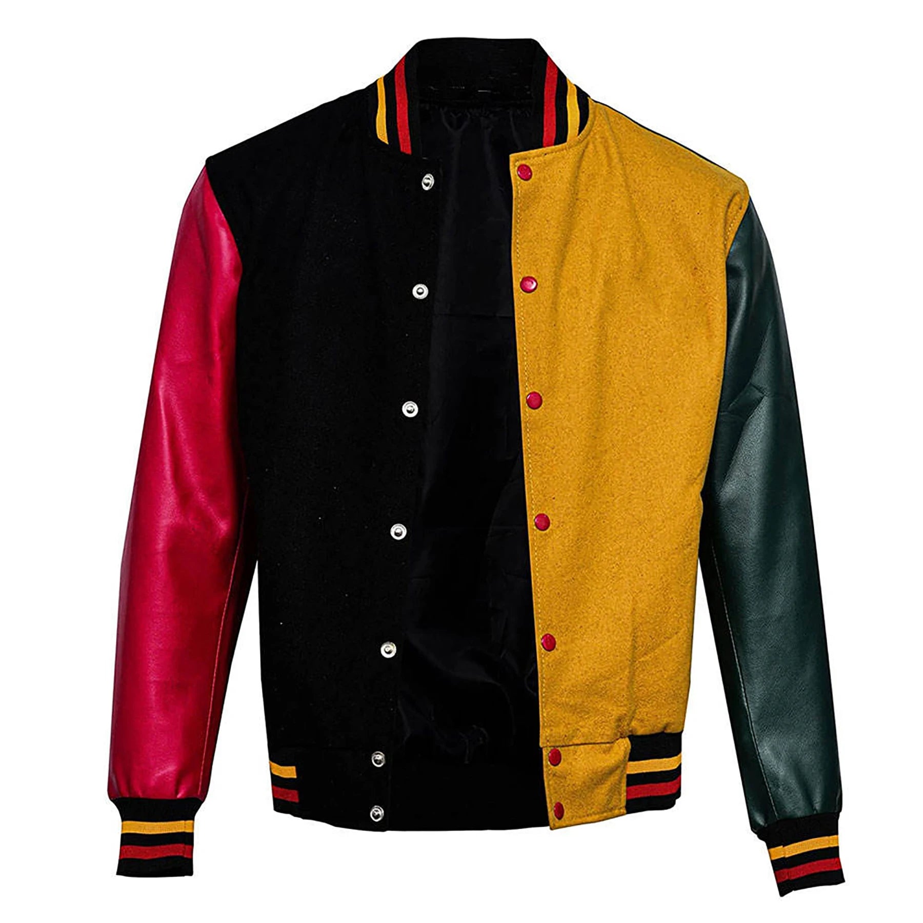 Custom Chenille Embroidery Letterman Leather Sleeve High School Varsity Jacket for Men Winter Baseball Jacket