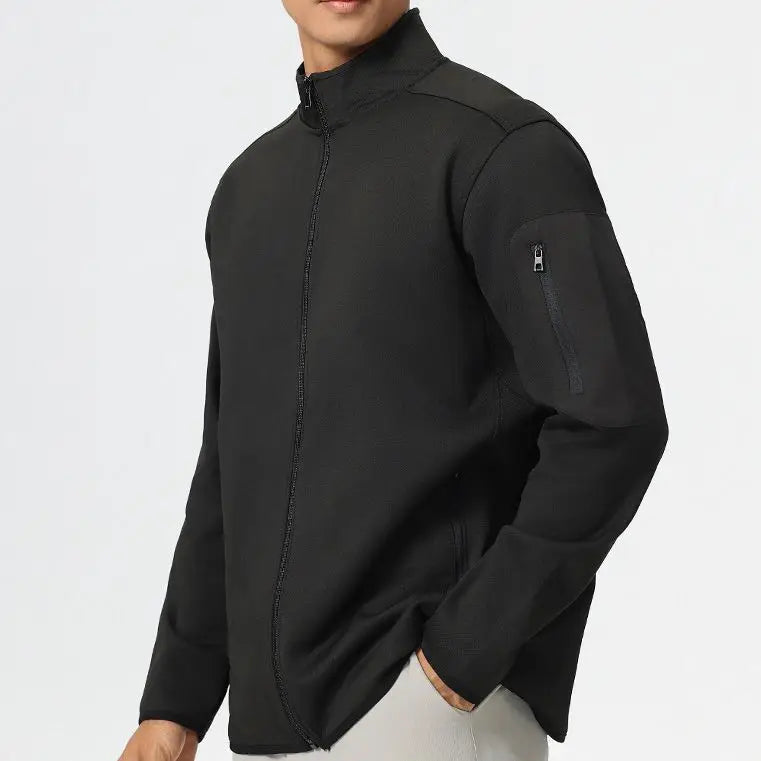 Workout Sports Windproof Jacket for Men Running Plus Size Full Zip up Black Packet Custom Winter Coat Gym Fitness Men's Coats