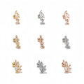 Natural Leaf Flower Earrings 3A Zircon Titanium Studs Lightweight and Stylish for Everyday Use