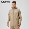RUIQUWIN Wholesale Custom Men Outdoor Fitness Jacket Autumn Winter Windproof Zip Sportswear Top Loose Casual Running Sports Coat