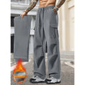 Men's Fleece Lined Pants Athletic Workout Running Winter Warm Wind Sweatpants for Active Gym Track Jogging Flare Sweat Pants Men