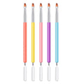Double-end Manicure Gel Mixing Pen Flat Kolinsky Nail Art Painting Brush