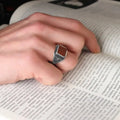 Turkish 925 Sterling Silver Men's Ring Ottoman Style Jewelry From Turkey Natural Agate Stone Fine Rings Azuris VALKH1232