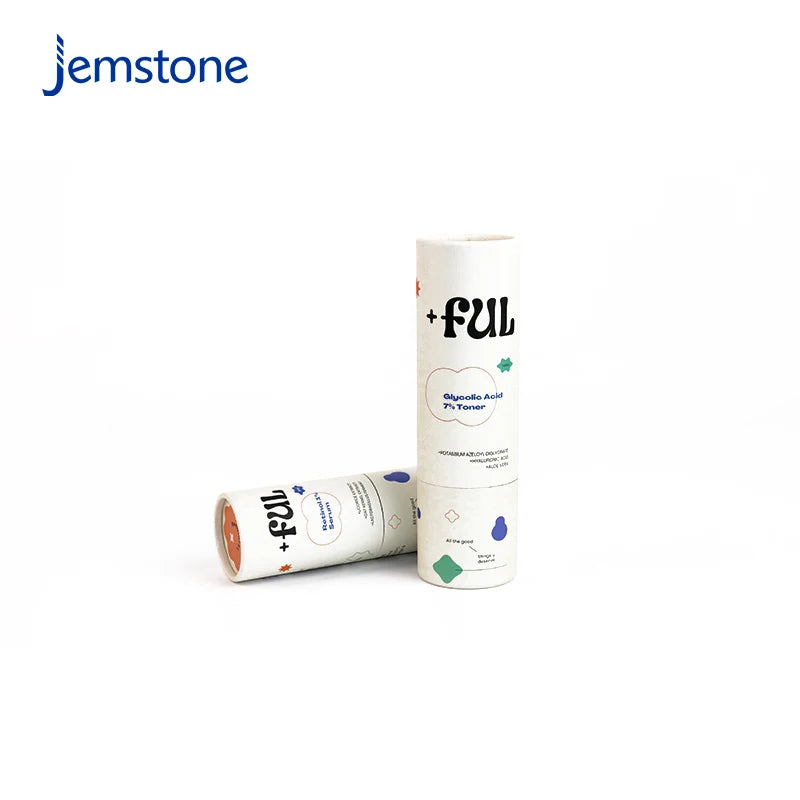 Custom Eco-friendly Toner Cylinder Perfume Bottle Kraft Cardboard Sunscreen Cream Round Paper Tube for Cosmetic Packaging