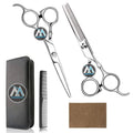 Professional Home Haircutting Scissors Kit Men/Women's Barber/Salon Thinning Shears with Steel Handle Comb and Case Included
