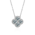 XMZ106 Luxury Elegant 925 Sterling Silver Full Diamond Moissanite Lucky Four Leaf Clover Pendant Necklace Women Fine Jewelry