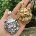 Wholesale Unisex Classic Christian Hip Hop Necklace Silver Plated Lion Pendant with Zircon Heart Shape for Party Occasions