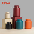 Tianhui Food Grade Round Stainless Steel Canister Big Tea Tins for Loose Tea Storage Container