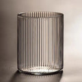 Premium Glass Coffee Cups 12 oz Classic Vertical Stripes Glass Coffee Cups Transparent Tea Cup Beverages Latte Cappuccino