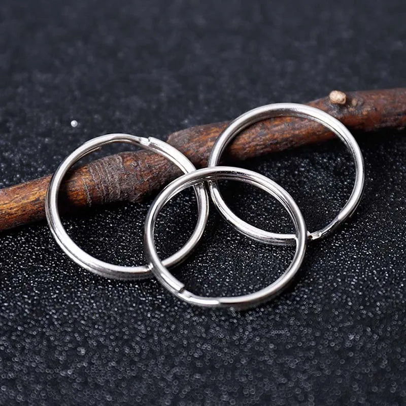 20mm Custom Blank Metal Round Edge Split Keyring Key Ring Round Edged Split Circular Ring Clips