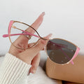 Custom Logo New 2025 Retro Lady Cat Eye Glasses Frame Computer Eyewear for Women Anti Blue Light Photochromic Glasses Women