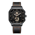 Fenyi Wholesale Fashion Business Simple Classic Sports Creative Hip-hop square Pointer Three-pin Belt Personality Watch for Men