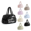 Qetesh Custom logo Large Capacity Fashion Gym Sport Waterproof Travel Puffy Duffle Bag Wet Pocket Durable Foldable Zipper