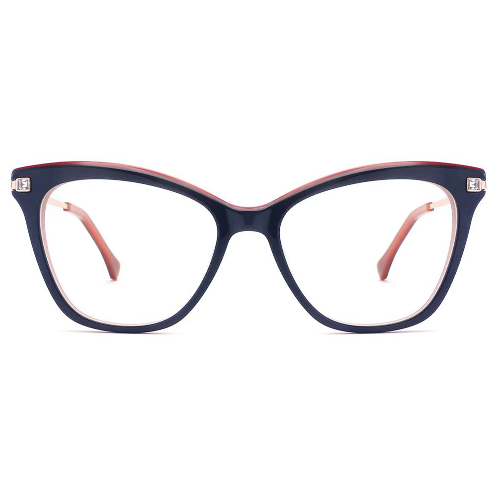 FEROCE Acetate With Diamond Decoration Eyewear Frame Wholesale Eyeglasses New Spectacles Design Women Eyeglasses