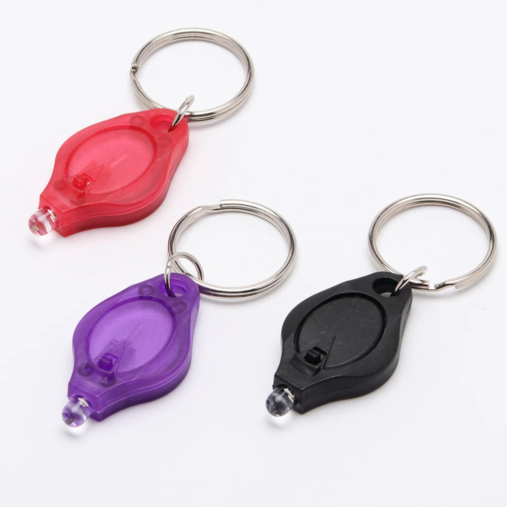 2025 UV Mini Keychain LED Multicolor Flashlight Torch Light Lamp Plastic Key Chains Key Ring Light UV Flashlight Ultraviolet