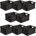 keeeper Robust Transport Box Set Acid Resistant and Food Safe 40 x 30 x 22 cm 20 l Robert Graphite Grey 8 pieces