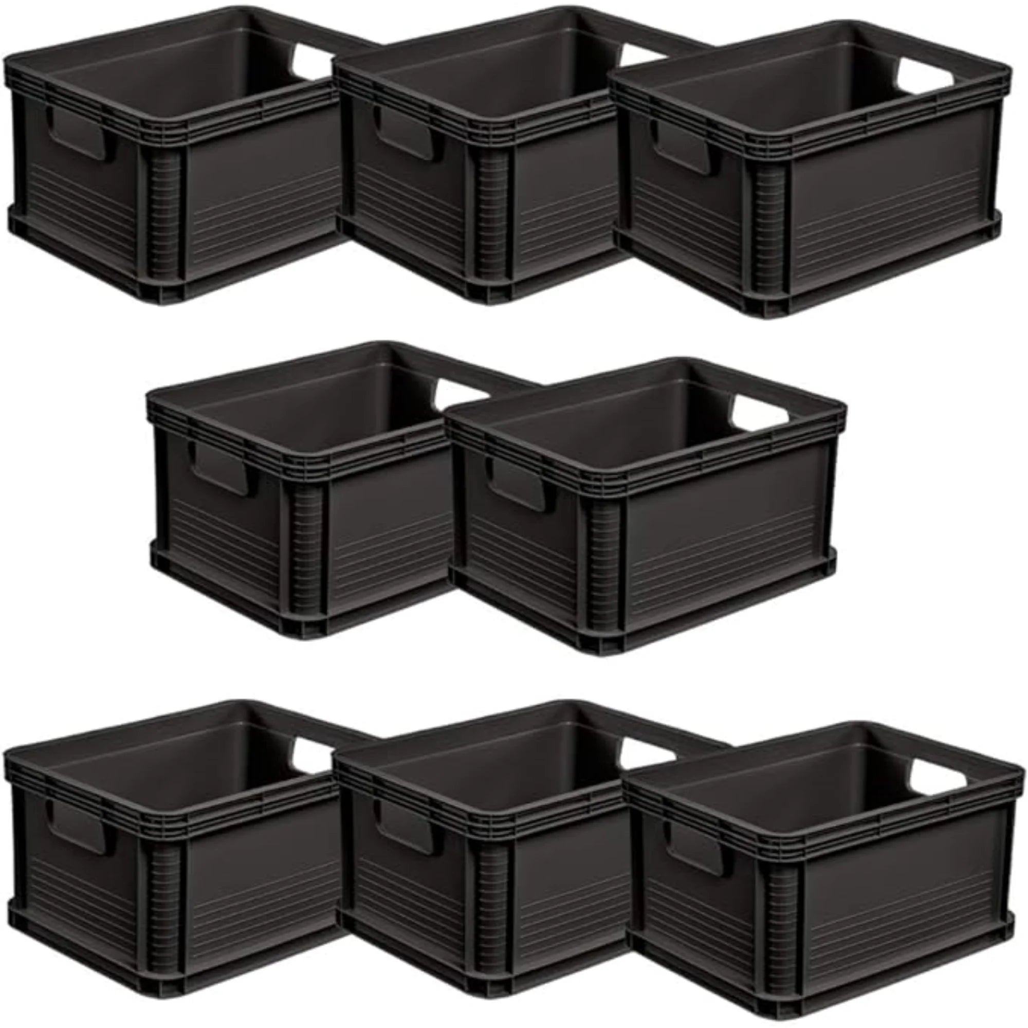 keeeper Robust Transport Box Set Acid Resistant and Food Safe 40 x 30 x 22 cm 20 l Robert Graphite Grey 8 pieces