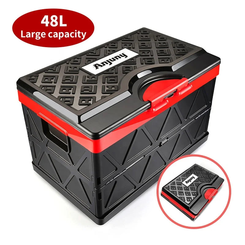 Anjuny 48L Thickened Portable  Plastic Tote Storage Box Container  With Locking Lid